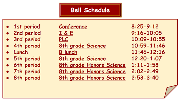 Bell Schedule